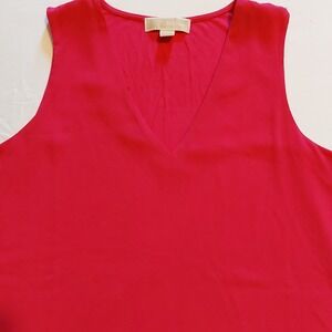 Michael Kors Sleeveless‎ Stretch Blouse Women's Top Size Large Pretty In Pink